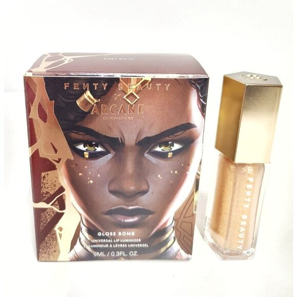 Fenty Arcane Gloss Bomb Universal Lip Luminizer Risky Rulin Shimmering Warm Gold - Picture 2 of 16